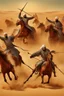 Placeholder: A picture of an Islamic battle with swords and horses, in the desert