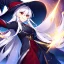 Placeholder: girl, masterpiece, best quality, volumetric lighting, dynamic pose, detailed outfit, perfect eyes, long hair, white hair, red eyes, witch outfit, smile, angry,