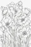 Placeholder: outline art of bostanisch flowers only black and white, no colour , White background. sketch style, clean line art, white background, no shadow and clear, no people, no colour, for book