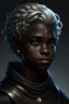 Placeholder: A young male Air genasi with black skin ahs some hair