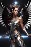 Placeholder: digital photo art,beautiful angel cyborg jewelry diamonds,full body