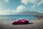 Placeholder: A Tesla 'Model S' is drifting at top speed, at the beach of Waikiki in Hawaii. CINEMATIC. WIDE ANGLE LENS. PHOTO REAL.