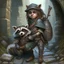 Placeholder: Kelee, halfling ranger who roams the sewers of the city with her racoon companion, Templeton