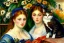 Placeholder: Two cats on a terrace. Auguste Renoir. Perfekt brown eyes with perfect iris.