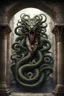 Placeholder: A hydra, a monstrous beast of myth and legend, lurks within the castle's walls. Its seven heads, each one brimming with malevolence, writhe and strain against the chains that hold them captive. Six of the heads, chained tightly, restrict the hydra's movements, confining its destructive potential. But the seventh head, unchained and unrestrained, looms above the others, a constant reminder of the peril that awaits.