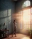 Placeholder: Realistic image, giant woman inside a house, looks out through the windows. people on the street are watching him, soft color, highly detailed, unreal engine 5, ray tracing, RTX, lumen lighting, ultra detail, volumetric lighting, 3d, finely drawn, high definition, high resolution.