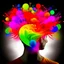 Placeholder: A mind with a variety of colorful thoughts .