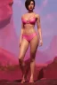 Placeholder: Full body portrait, painting, medium shot lady 3DTotal pink to red radiant midground gold gouache background volumetric marshmallow foreground