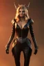 Placeholder: Michelle Pfeiffer as evil queen in black leather, leather, busty, cleavage, angry, stern look. character design by cory loftis, fenghua zhong, ryohei hase, ismail inceoglu and ruan jia. unreal engine 5, artistic lighting, highly detailed, photorealistic, fantasy