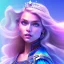 Placeholder: A portrait of a full body crystalised blue pink queen,smiling face, blue eyes, long blond hair, atmospheric, realistic, unreal engine, lighting