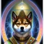 Placeholder: 3rd eye Ashtar shiba inu, with lightning