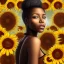 Placeholder: black girl with sunflower