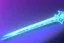 Placeholder: A fantasy straight sword that is a slender, translucent blade made of ice, shimmering with an ethereal blue glow. It's hilt is crafted from swirling vines, leading to a vibrant crystal at the pommel. A black background.