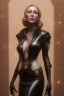 Placeholder: Brandi Love in black leather gown, evil, busty, cleavage, curvy, angry, happy, stern look. character design by cory loftis, fenghua zhong, ryohei hase, ismail inceoglu and ruan jia. unreal engine 5, artistic lighting, highly detailed, photorealistic, fantasy