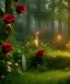 Placeholder: roses, axe, viking, romance, fantasy, fairies, runes, norse, red, goth, cinematic lighting, octane render, ambiance, professional photo, unreal engine