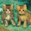 Placeholder: Portrait of kittens in a garden by Van Gogh