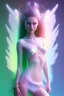 Placeholder: smiling girl, cute, beautiful, long hair, rainbows, fairy wings, light colors, bright