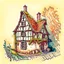 Placeholder: watercolour medieval house