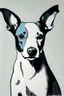 Placeholder: portrait of american rat terrier with all gray face by andy warhol