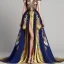 Placeholder: stunning couture gown designed by Marchesa inspired by fairies, realistic epic elegant fantasy colors in gold and black and red, detailed, high quality, intricate, fantasyland background,