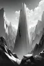 Placeholder: A meadow ends on a cliff., greyscale