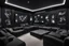 Placeholder: a black themed dedicated home cinema room with LED ambient lighting in the walls make sure the room is completely symmetrical