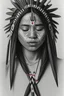 Placeholder: Indigenous woman praying pencil drawing