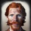 Placeholder: Portrait of Courtney Gains as a ruggedly handsome but joyful roguish pirate, charismatic, attractive male, masculine, perfect, precisely detailed, lightly freckled face, meticulously detailed multi-hued ginger carrot colored cherry fire red hair; Malachai of the corn; fantasy, intricate, elegant, highly detailed, digital painting, artstation, concept art, matte, sharp focus, illustration, art by artgerm and greg rutkowski and alphonse mucha