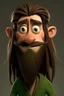 Placeholder: Gnom, braune lange wilde Haare, große Nase, gepflegter kurzer Bart, grüne Augen, schlank