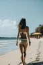 Placeholder: woman in a bikini walking