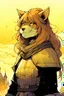 Placeholder: Raphtalia from rising of the Shield Hero. A soft-focus image of the golden sunrise casting a warm glow, create in inkwash and watercolor, in the comic book art style of Mike Mignola, Bill Sienkiewicz and Jean Giraud Moebius, highly detailed, gritty textures,