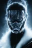 Placeholder: All Black Hayden Christensen soldier, ghost, wearing high tech mask, white smoke, dark, rage, sorrow, high definition, ultra 8 k, volumetric lighting, blue fire, fog