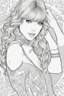 Placeholder: coloring pages of taylor swift for adults, Designs Black and white, No Shading