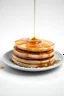 Placeholder: Pancake,syrup splash, blurry,white background,wide angle close-up,delicious,Cyberpunk