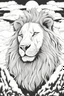 Placeholder: a lion. centered flat minimalistic black and white high contrast line drawing, coloring book style, {prompt}, (white sky, white clouds, white hair, white objects, white clothing, white fur, white skin, white terrain, white scales, white everything:1.1), blank white background