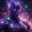 Placeholder: a colossal muscular armored godlike faceless humanoid figure with transparent body made of swirling galaxies and nebulae, piercing glowing purple eyes, sharp focus, high contrast, dark tone, bright vibrant colors, cinematic masterpiece, shallow depth of field, bokeh, sparks, glitter, 16k resolution, photorealistic, intricate details, dramatic natural lighting