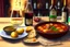 Placeholder: a good garlic Brasov stew with potatoes and a glass of chilled wine