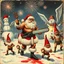 Placeholder: there is no kebabs at christmas, evil naked Santa, evil naked gnomes running around, staring flaming eyes, evil naked Rudolf, very big evil melting angry Frosty the snowman in background, 1940 christmas postcard, blood stains, Flying angels, Santa holding a chainsaw, fireworks,