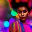 Placeholder: full body shot, masterpiece, best quality, family of three, dark skinned, sparkling eyes, fluorescent skin, colorful makeup, afro, highly detailed body, afrofuturism, scifi, sun light, 4K, RAW, depth of field, high contrast, realistic details, 24mm