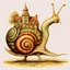 Placeholder: Snail with a fanciful house on its back, anatomically correct, flawless, full body shot by Beatrix Potter, by Eric Kincaid, by Daniel Merriam