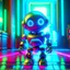 Placeholder: joyful blessed cute holy chat robot in neon hall, 8k, down-light, soft light, depth of field, photo realism, trending on art station, high detail