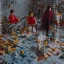 Placeholder: realistic photoshooting for a new balenciaga lookbook, set design made of lego blocks, in style of wes anderson, ultra high resolution, 8k