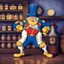 Placeholder: an old Captain Crunch standing in a Captain Morgan pose