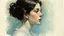 Placeholder: European ink print Felt needle Bromoil print woman pastel Flux Schnell