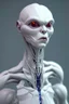 Placeholder: White humanoid creature alien, sharp, extremely high detail, 4k uhd