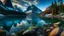 Placeholder: ultra realistic, mermaid on a rock in the middle of lake,