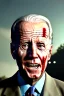 Placeholder: realistic image, joe biden zombie, arm cut and bleeding, night, walking with a limp, waist up view, 80s, dark ambient, highly detailed, sky background, concept art, unreal engine 5, god rays, ray tracing, RTX, lumen lighting, ultra detail, volumetric lighting, 3d, finely drawn, high definition, high resolution.