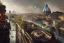 Placeholder: Tevere+river+Bar on garden rooftops +Rome mixed new york +Skyscraper +steampunk+biopunk+alphonse mucha, greg rutkowski,matte painting, cryengine, hyper detailed, felix kelly, fantasy art, seb mckinnon