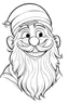 Placeholder: coloring page for kids, Santa happy, cartoon style, thick outline, low details, no shading, no color