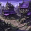 Placeholder: A violet abandoned plague town designed in Heidrun manuscripts